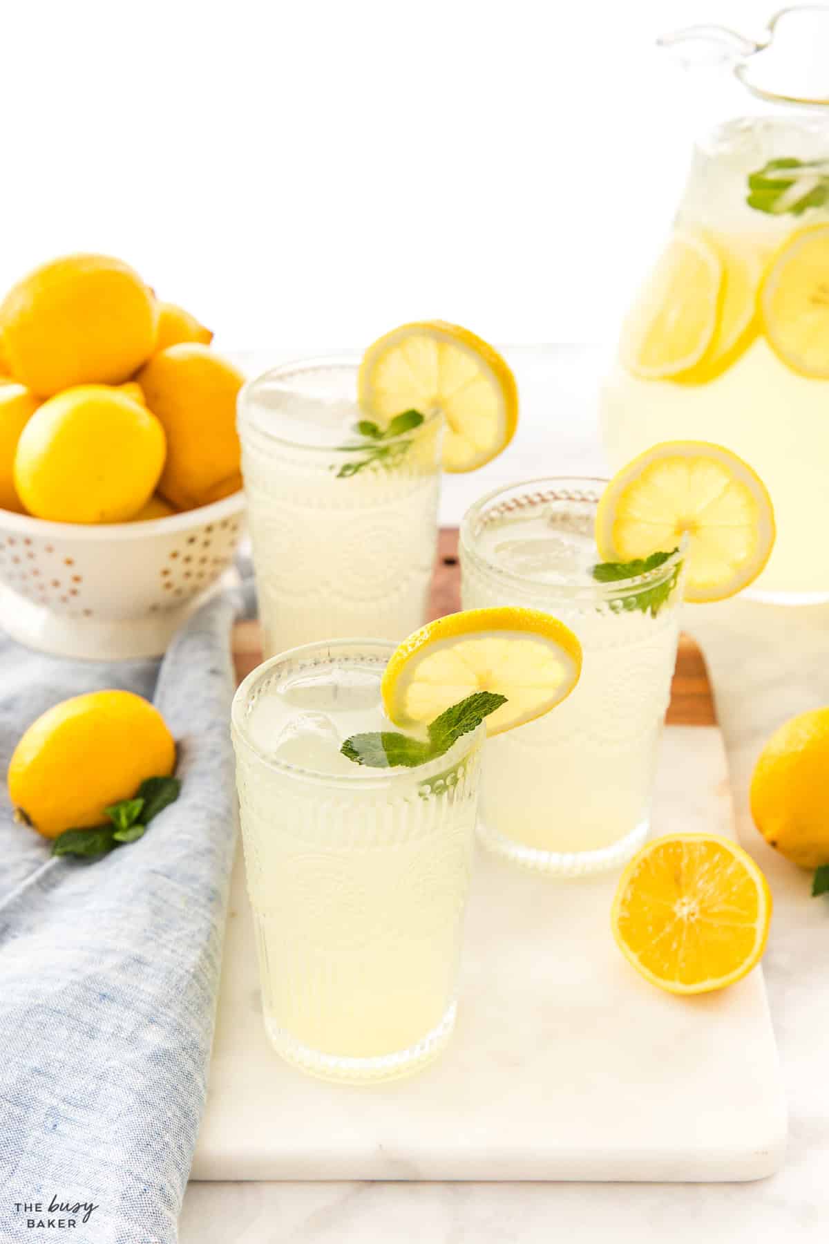 glasses of homemade lemonade