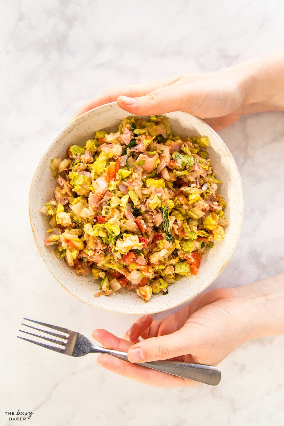 chopped salad in a bowl