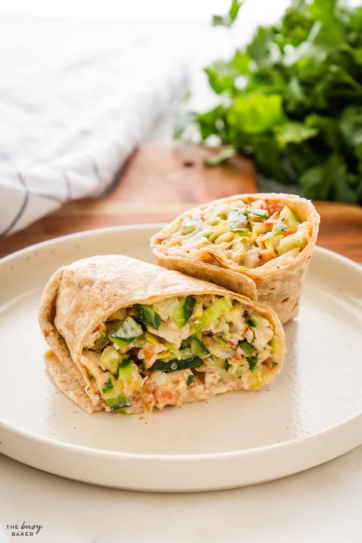 chopped salad in a tortilla