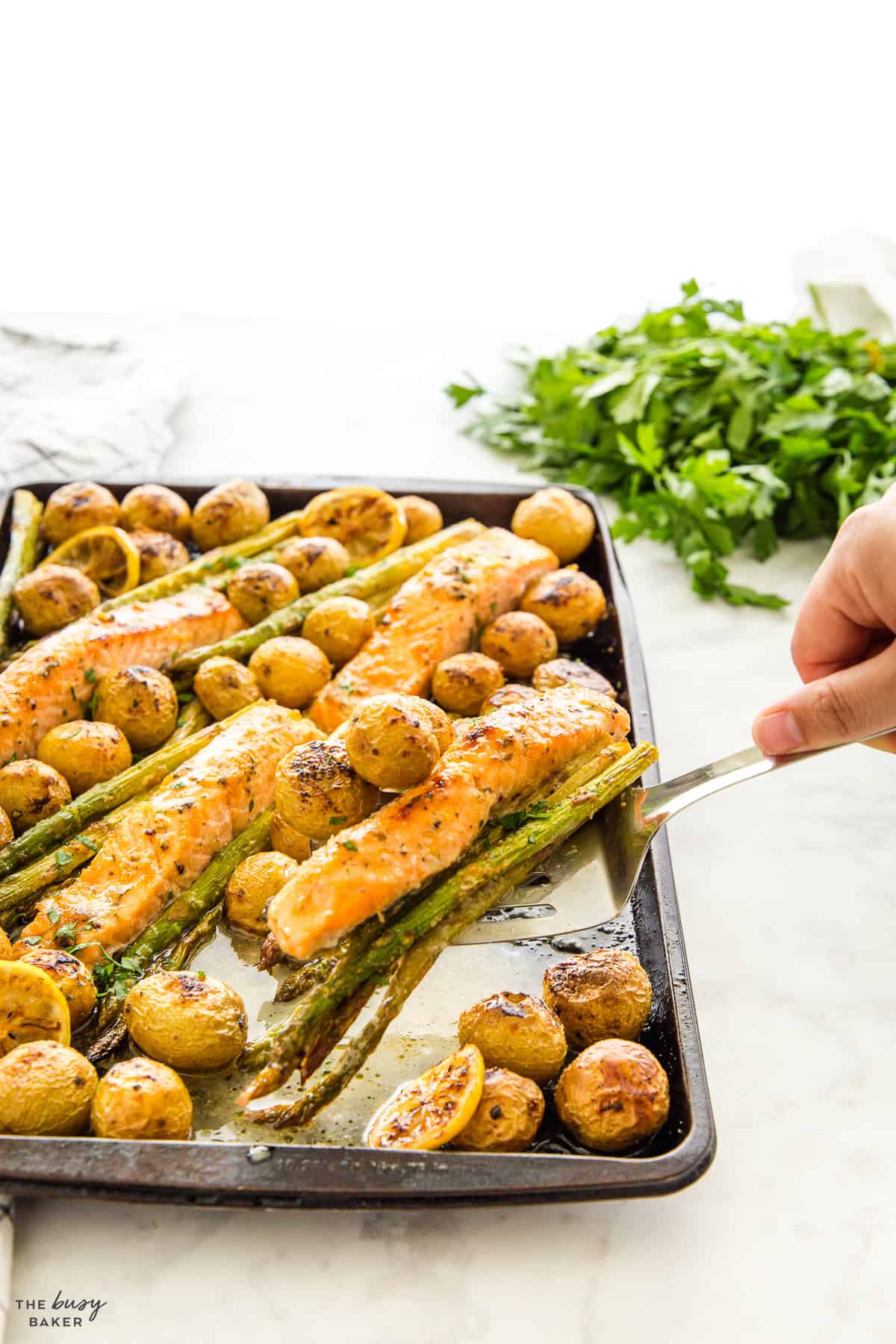 baked salmon sheet pan dinner