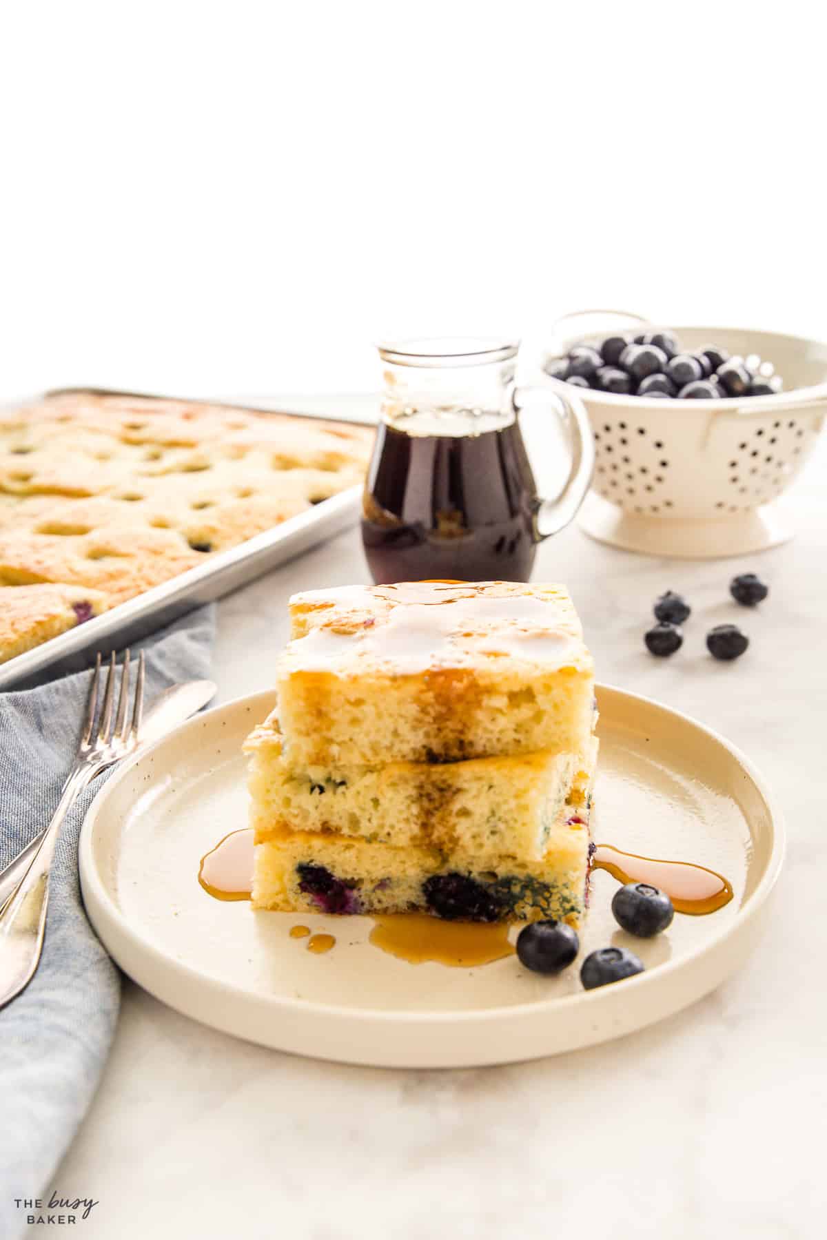 stack of sheet pan pancakes