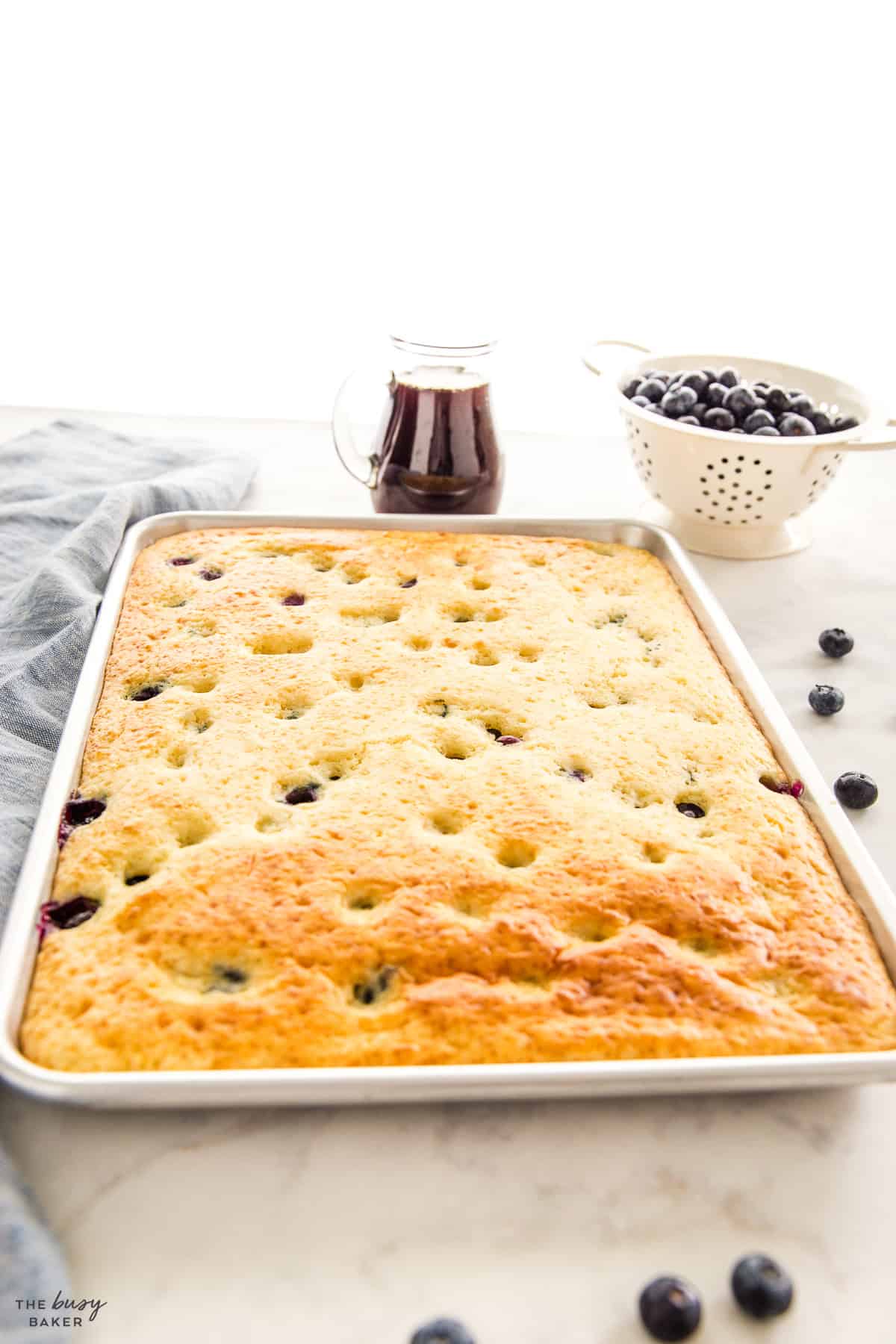 golden brown sheet pan pancakes