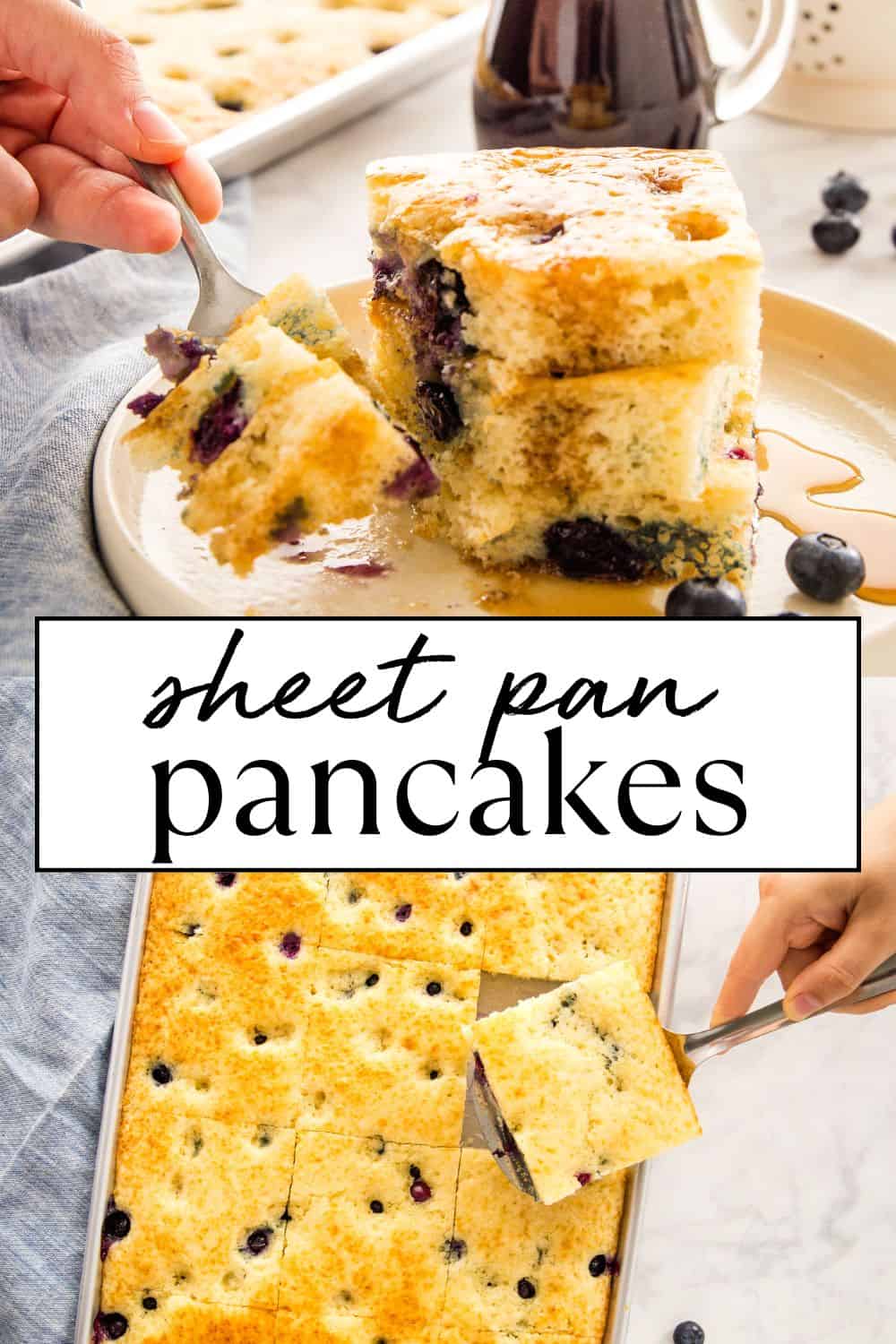 This Sheet Pan Pancake recipe is the BEST make-ahead breakfast! Learn how to make these kid-friendly sheet pan pancakes in minutes - perfect for busy mornings! Recipe from thebusybaker.ca! #sheetpanpancakes #makeaheadbreakfast #breakfast #kidfriendly #backtoschool #makeaheadbreakfastrecipe #mealprepbreakfast via @busybakerblog