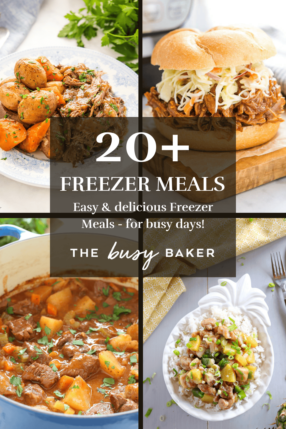 The BEST Freezer Meals for busy families! Make-ahead meals that save time and stress, that taste even better when reheated! Recipes from thebusybaker.ca! #freezermeals #bestfreezermeals via @busybakerblog