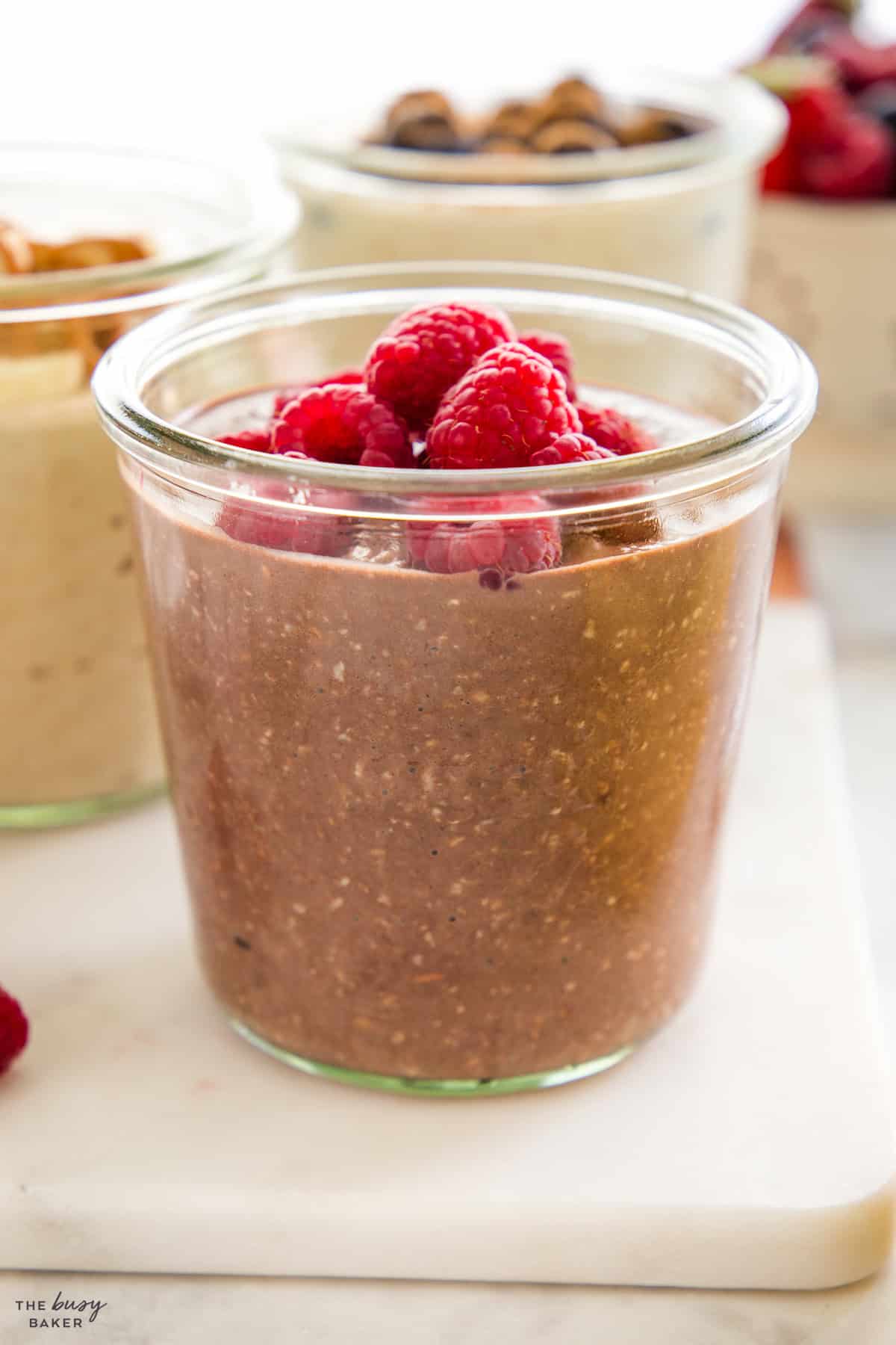 chocolate raspberry overnight oats