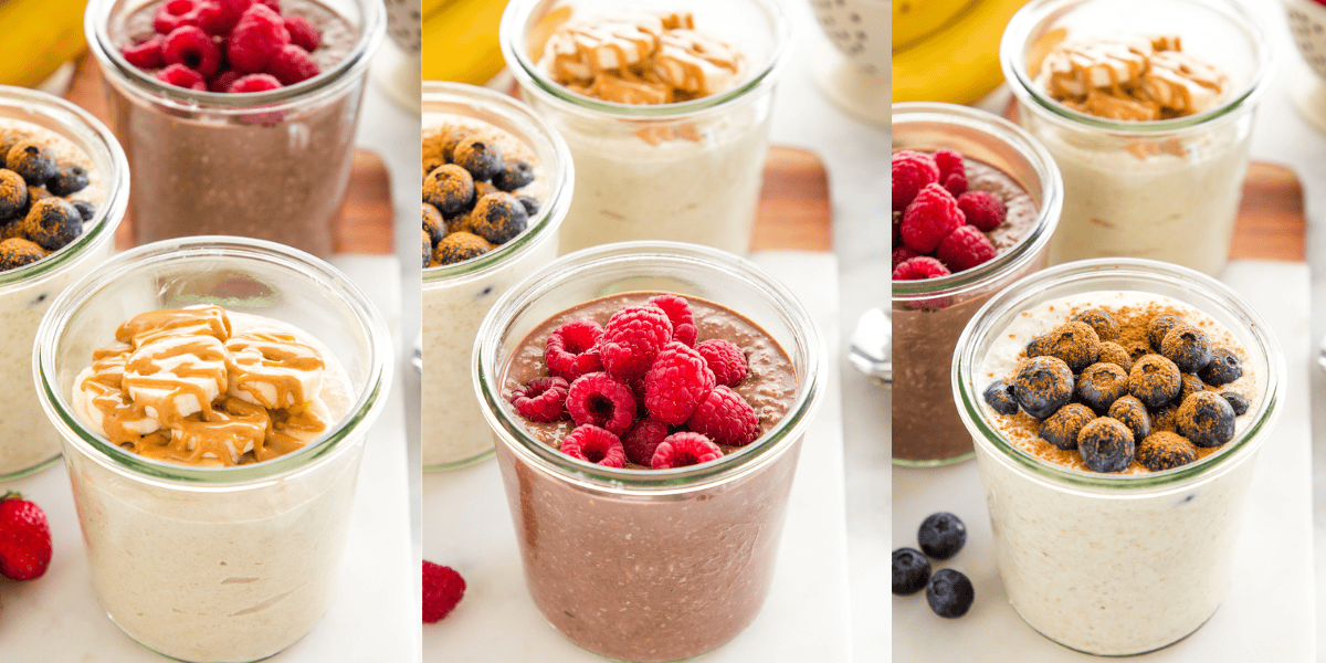 overnight oats recipes photo collage