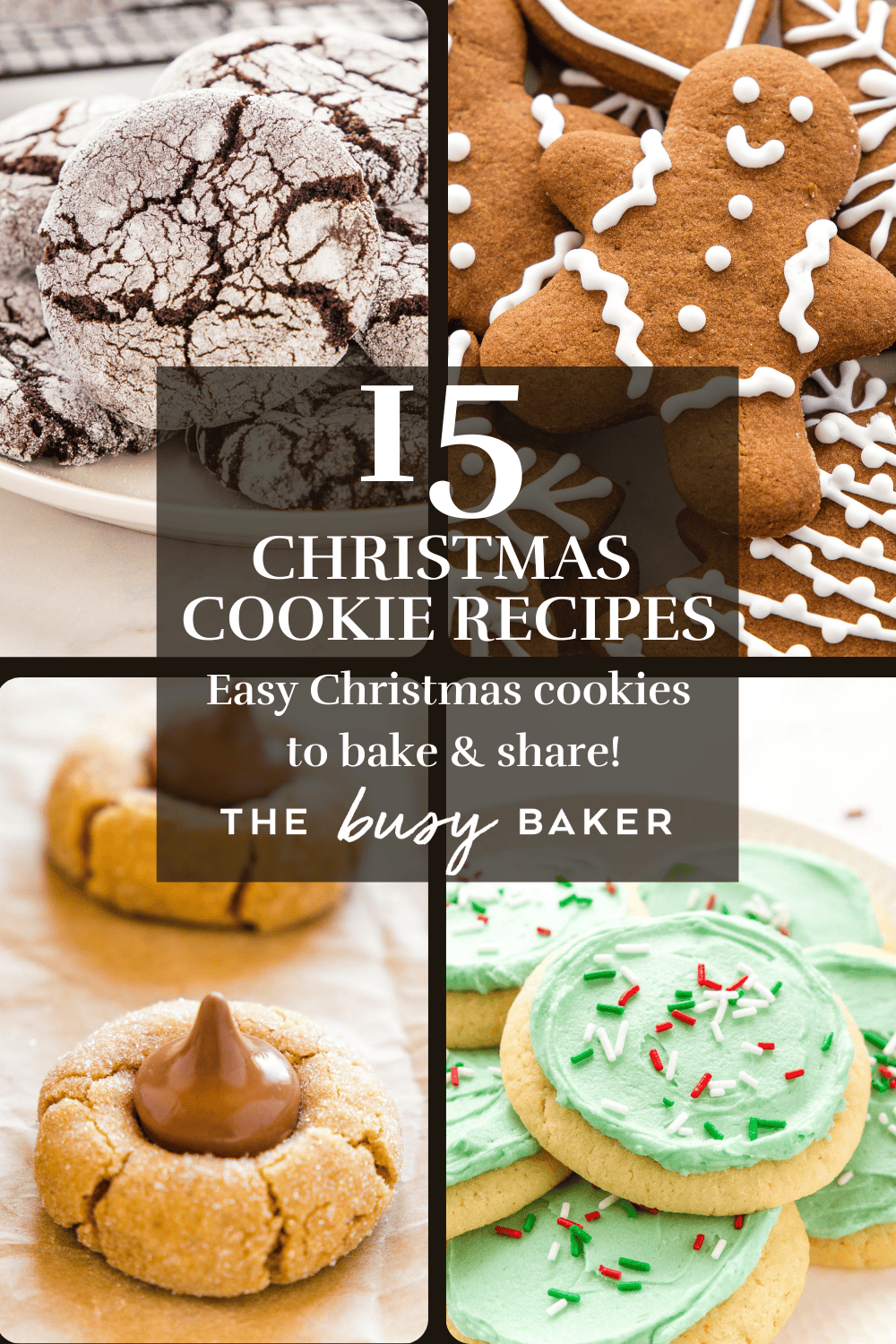 4 christmas cookies photos with text over top