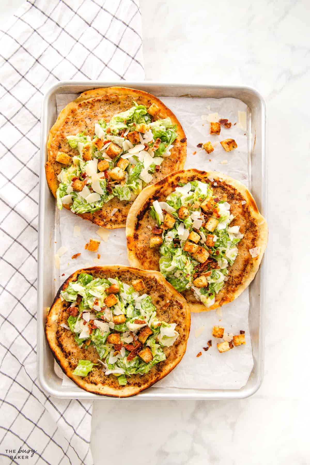 chicken caesar smash tacos om a sheet pan