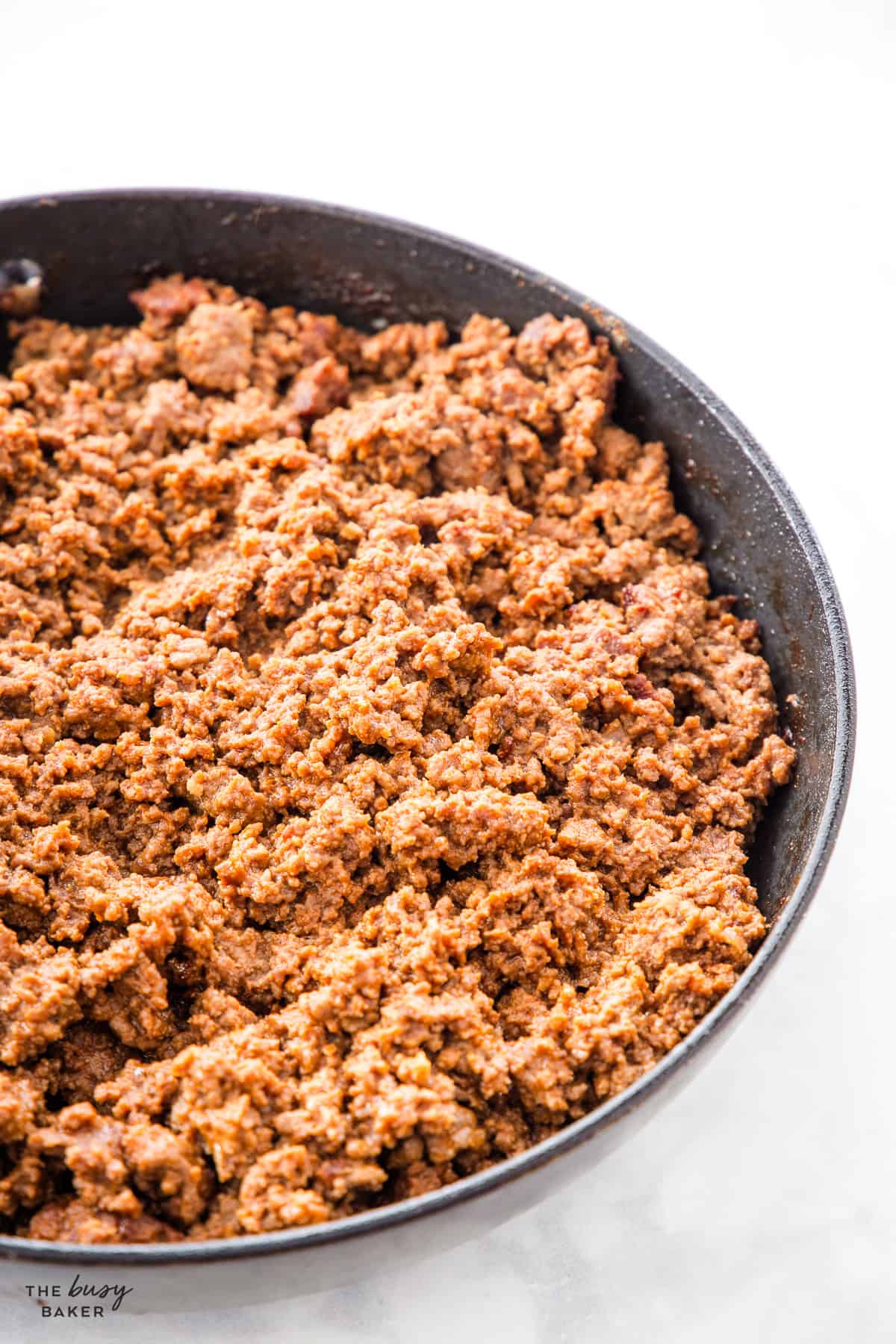 taco meat in a skillet