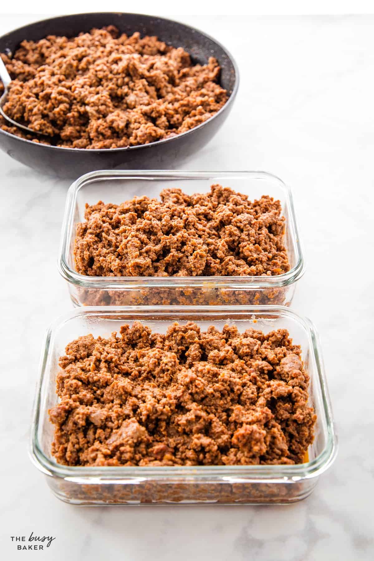 meal prep taco meat in meal prep containers