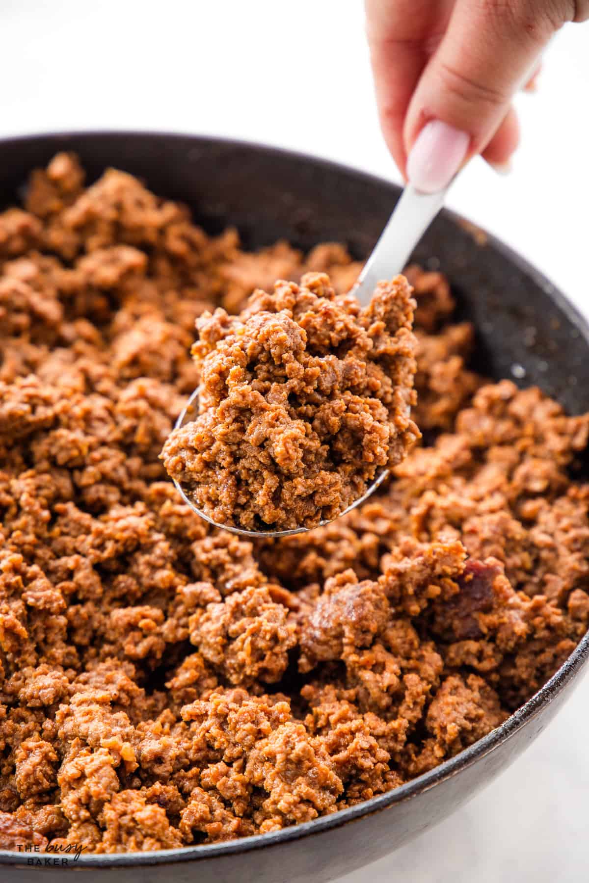 spoonful of juicy taco meat