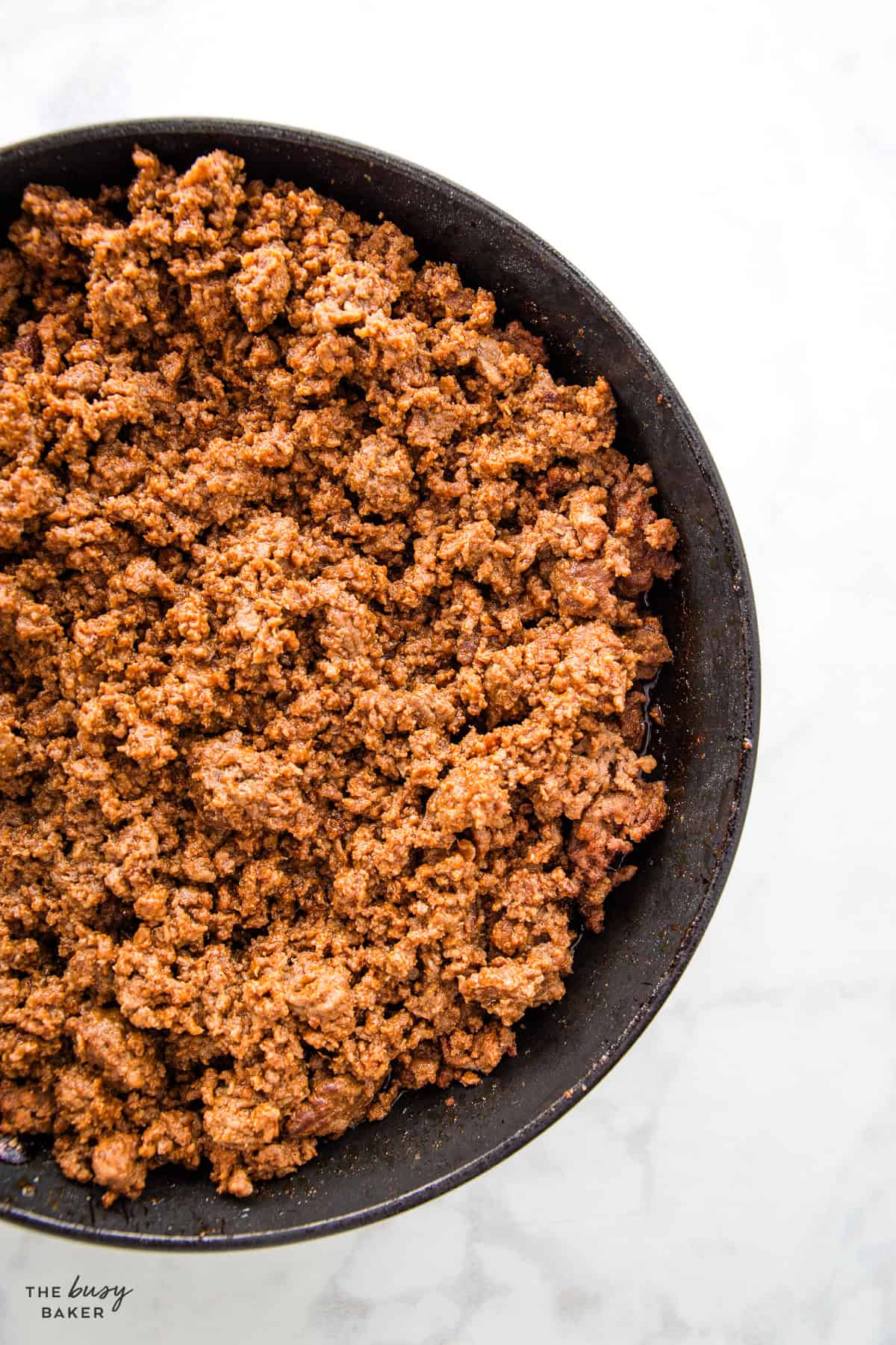 easy meal prep beef taco meat in a skillet