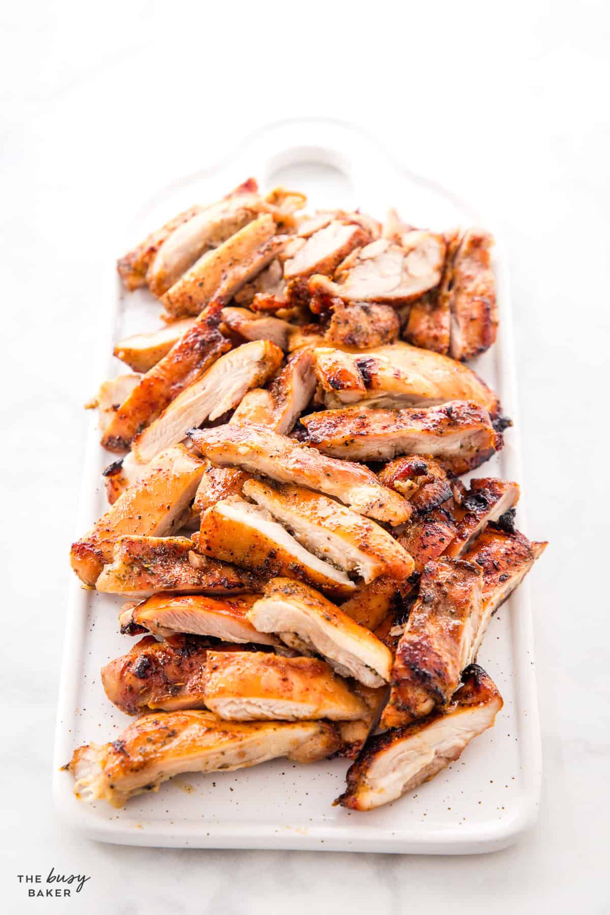 sliced chicken on a platter