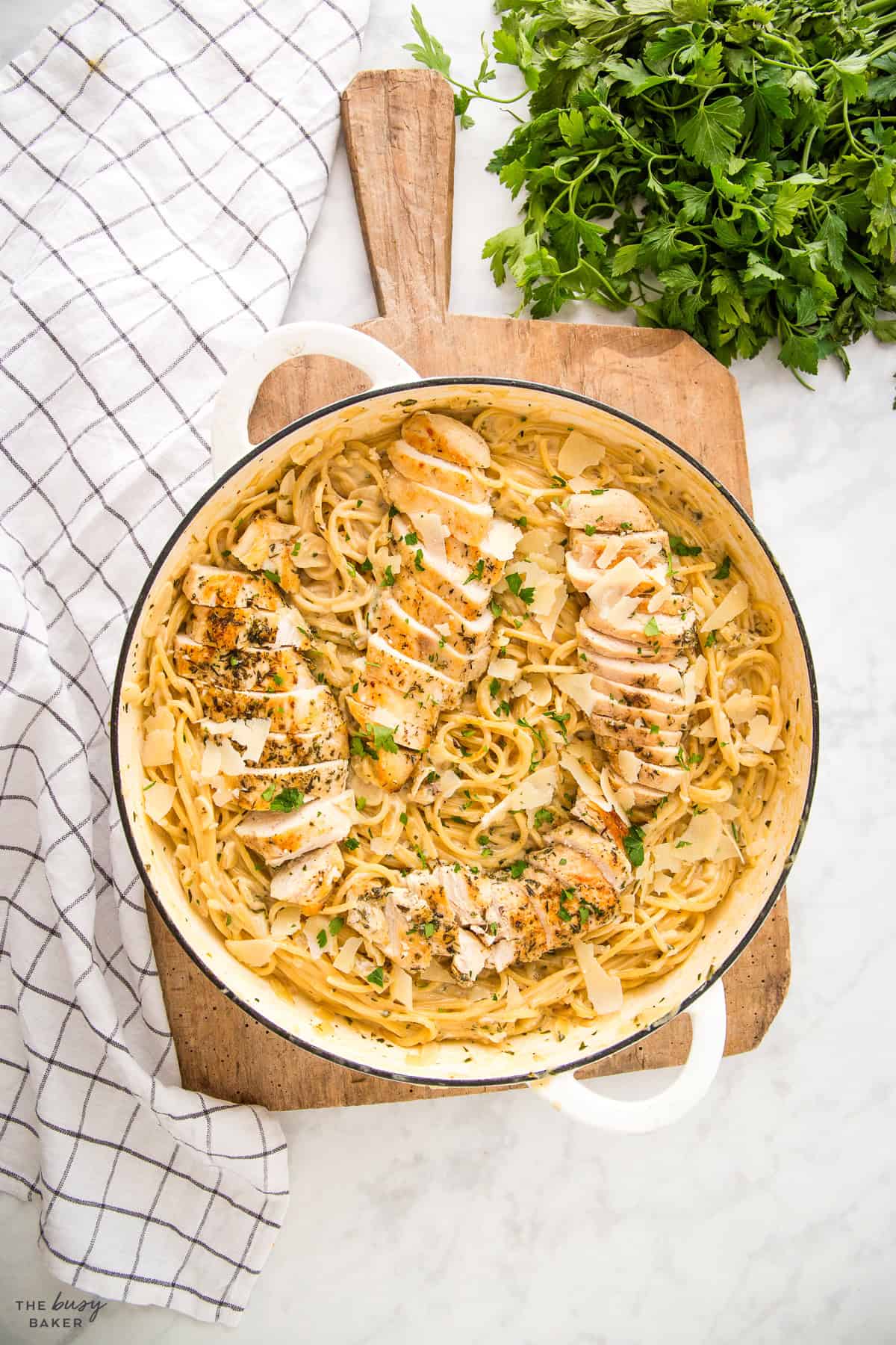 one pan garlic parmesan pasta