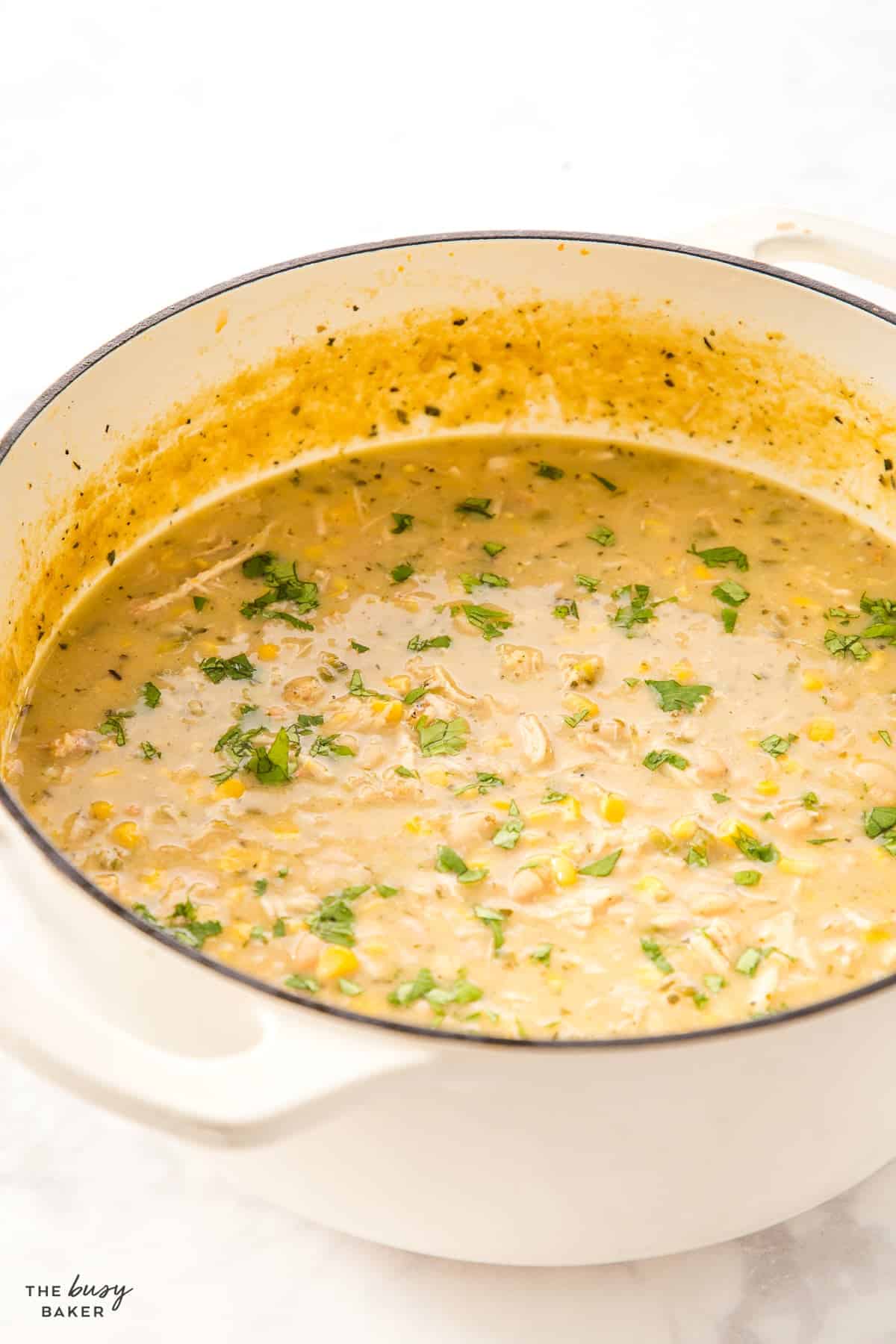 pot of white chicken chili
