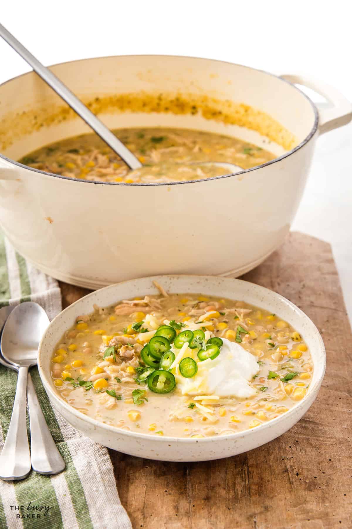 bowl of white chicken chili