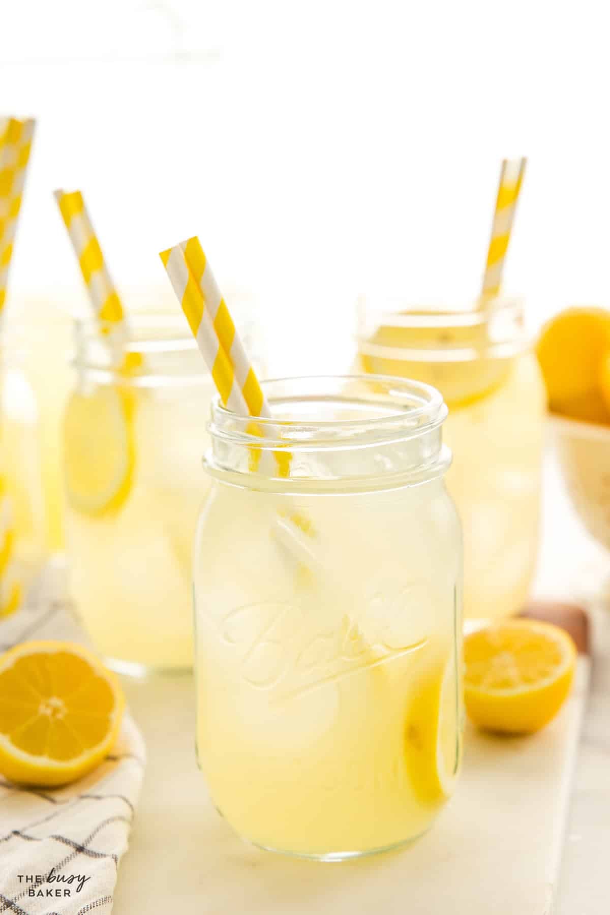 healthy lemonade in a mason jar
