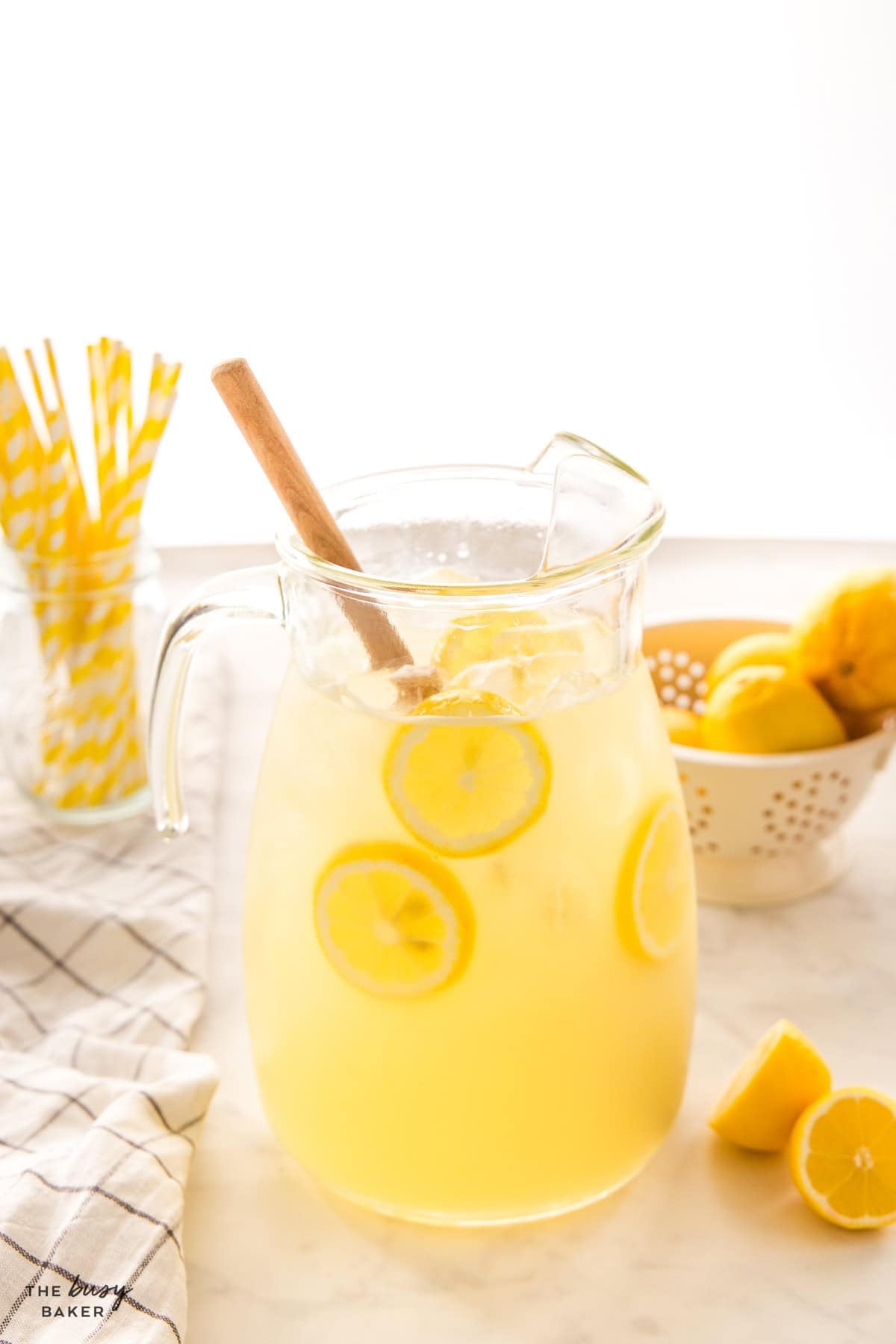 pitcher of healthy lemonade